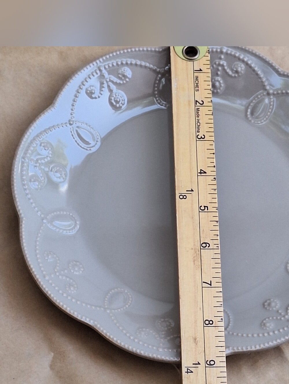 NWT Lenox French Perle Latte bowl 20-ounce & accent plate 9 inches - Picture 2 of 9